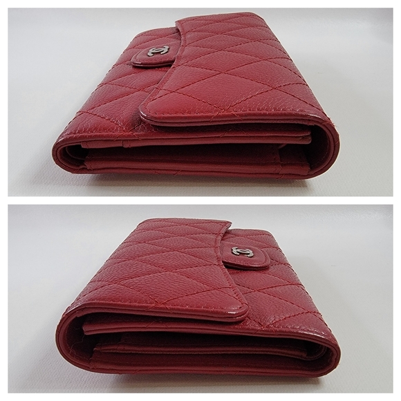 CHANEL Quilted CC Logo Grained CalfSkin Long Trifold Wallet - Picture 13 of 14